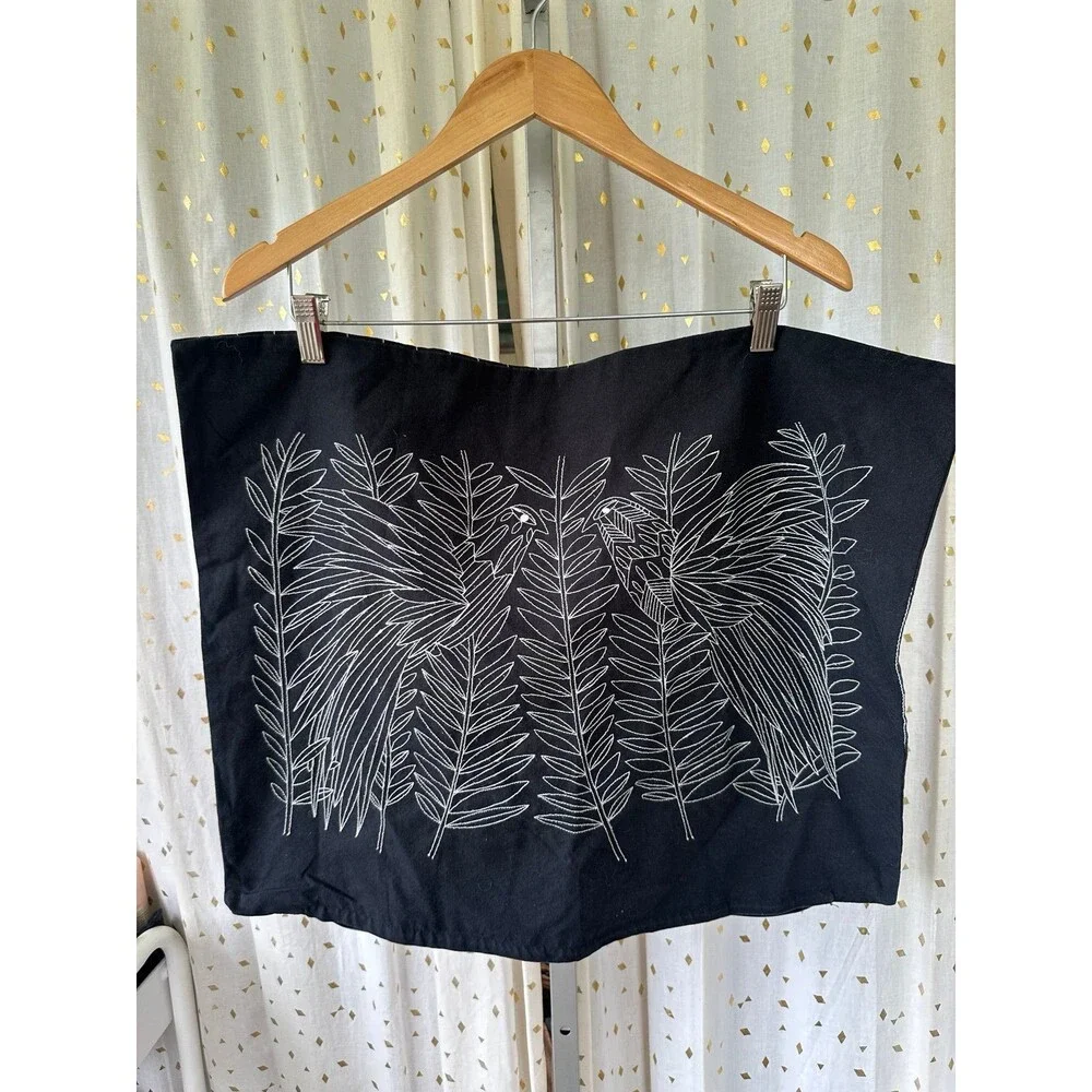 Petra Borner X IKEA Collab Op Art Embroidered Bird Tropical Leaves Pillowcases